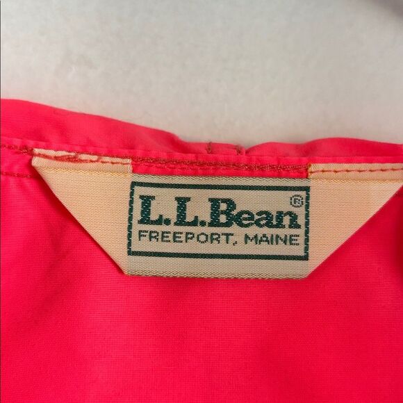 Vintage L.L. Bean Men’s Unisex Neon orange pullover windbreaker light jacket MED - Picture 6 of 11